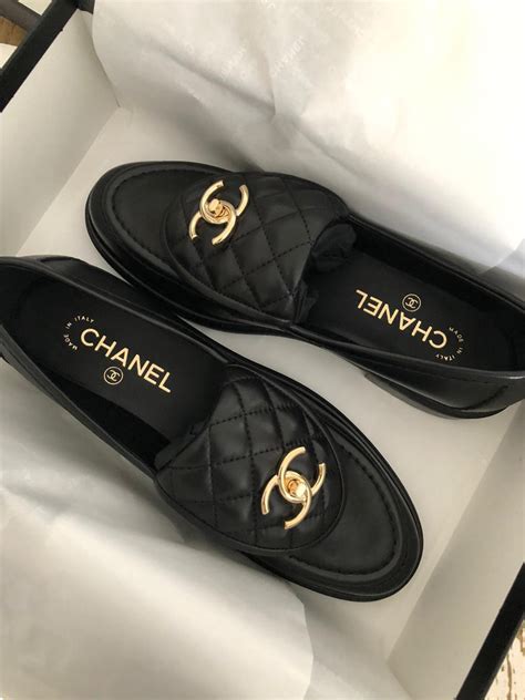 womens chanel shoes buckel black